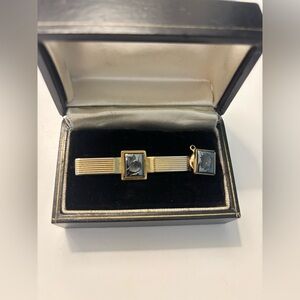 Anson Vintage Silver Tie Clip And Pin